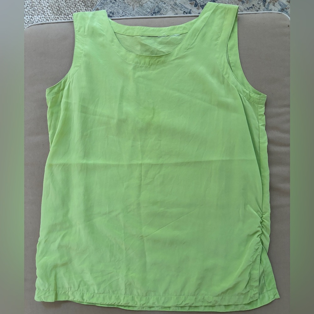 Green Tank w Ruched Sides